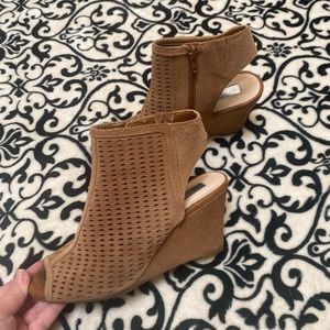 Suede wedge booties